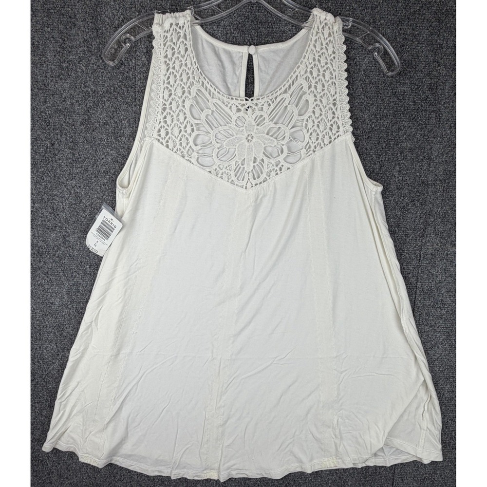 NWT Torrid Cloud Dancer Crochet Lace Tank Top Ivory Size 0 (12)